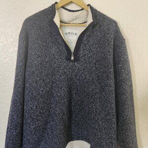 Orvis Men's Brighton 1/4 Zip Up Pullover Sweater Blue Size XL